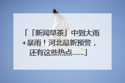 「新闻早茶」中到大雨+暴雨！河北最新预警，还有这些热点……