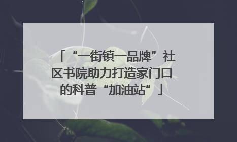 “一街镇一品牌”社区书院助力打造家门口的科普“加油站”
