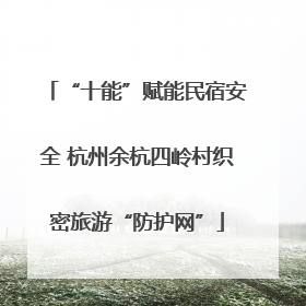 “十能”赋能民宿安全 杭州余杭四岭村织密旅游“防护网”