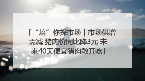 “培”你探市场｜市场供增需减 猪肉价同比降3元 未来40天便宜猪肉敞开吃