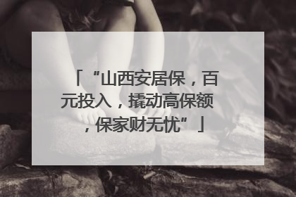 “山西安居保，百元投入，撬动高保额，保家财无忧”