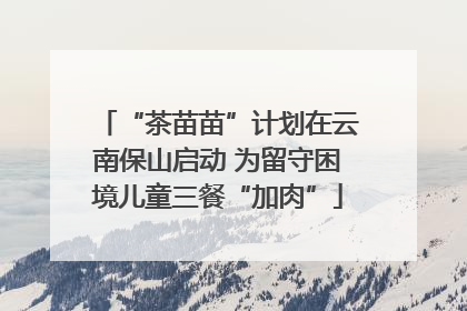 “茶苗苗”计划在云南保山启动 为留守困境儿童三餐“加肉”