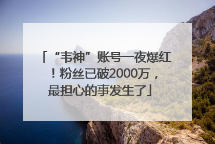 “韦神”账号一夜爆红！粉丝已破2000万，最担心的事发生了
