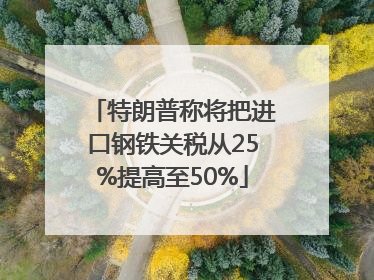 特朗普称将把进口钢铁关税从25%提高至50%