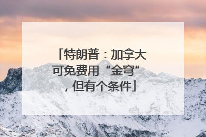 特朗普：加拿大可免费用“金穹”，但有个条件