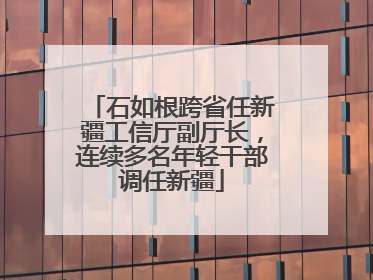石如根跨省任新疆工信厅副厅长，连续多名年轻干部调任新疆