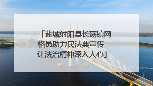 盐城射阳县长荡镇网格员助力民法典宣传 让法治精神深入人心