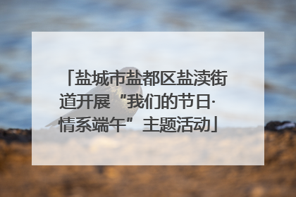 盐城市盐都区盐渎街道开展“我们的节日·情系端午”主题活动