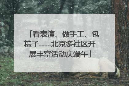 看表演、做手工、包粽子……北京多社区开展丰富活动庆端午