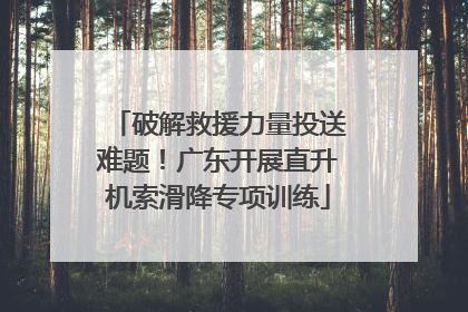 破解救援力量投送难题！广东开展直升机索滑降专项训练