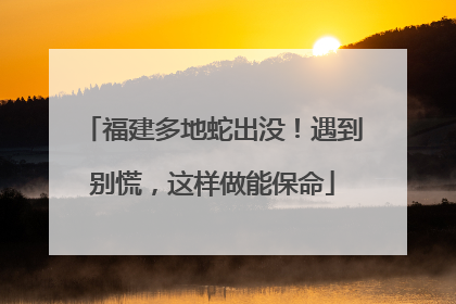 福建多地蛇出没！遇到别慌，这样做能保命