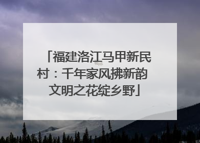 福建洛江马甲新民村：千年家风拂新韵 文明之花绽乡野