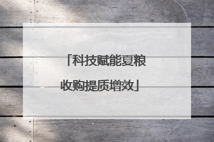科技赋能夏粮收购提质增效