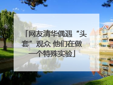 网友清华偶遇“头套”观众 他们在做一个特殊实验