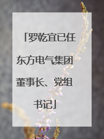 罗乾宜已任东方电气集团董事长、党组书记