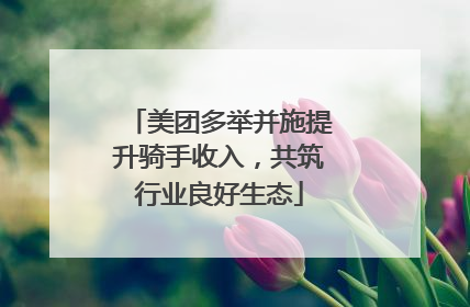 美团多举并施提升骑手收入，共筑行业良好生态