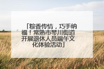 粽香传情，巧手纳福！常熟市琴川街道开展退休人员端午文化体验活动