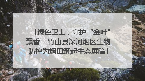 绿色卫士，守护“金叶”飘香—竹山县深河烟区生物防控为烟田筑起生态屏障