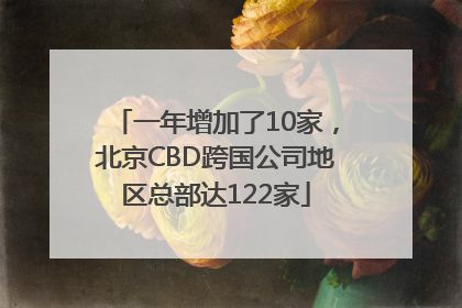 一年增加了10家，北京CBD跨国公司地区总部达122家