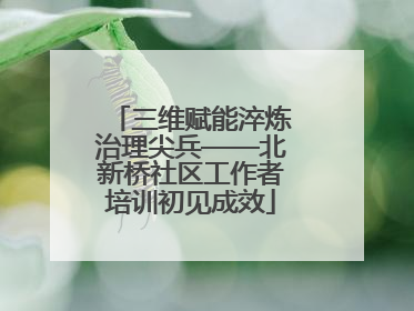 三维赋能淬炼治理尖兵——北新桥社区工作者培训初见成效