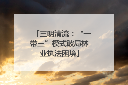 三明清流：“一带三”模式破局林业执法困境