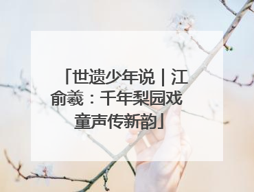 世遗少年说｜江俞羲：千年梨园戏 童声传新韵