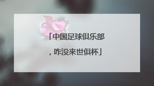 中国足球俱乐部，咋没来世俱杯