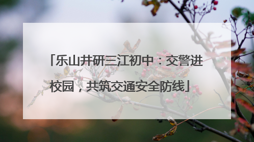 乐山井研三江初中：交警进校园，共筑交通安全防线