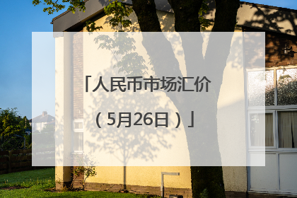 人民币市场汇价（5月26日）
