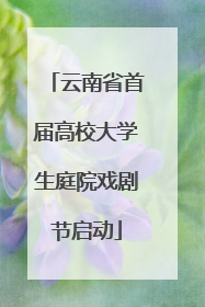 云南省首届高校大学生庭院戏剧节启动