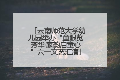 云南师范大学幼儿园举办“童眼览芳华·家韵启童心”六一文艺汇演
