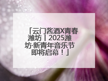 云门酱酒X青春潍坊丨2025潍坊·新青年音乐节即将启幕！