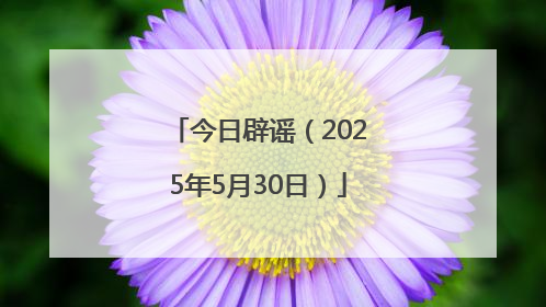 今日辟谣（2025年5月30日）