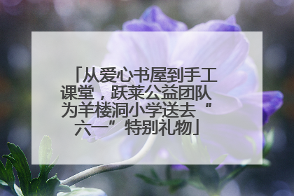 从爱心书屋到手工课堂，跃莱公益团队为羊楼洞小学送去“六一”特别礼物