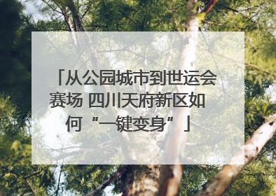 从公园城市到世运会赛场 四川天府新区如何“一键变身”
