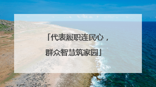 代表履职连民心，群众智慧筑家园