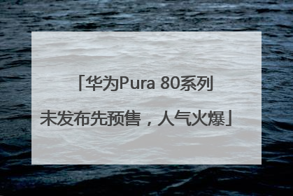 华为Pura 80系列未发布先预售，人气火爆