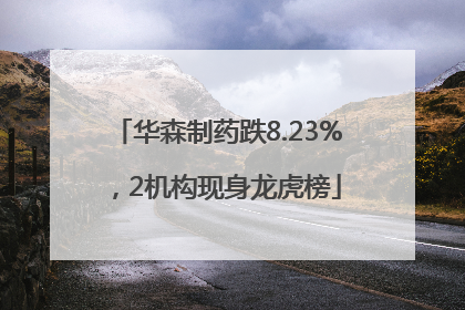 华森制药跌8.23%，2机构现身龙虎榜