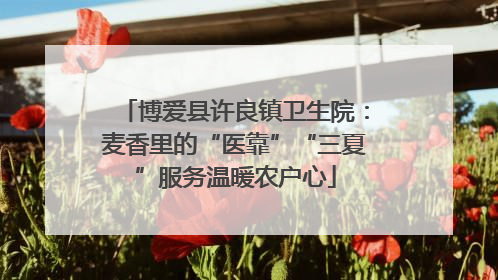 博爱县许良镇卫生院：麦香里的“医靠”“三夏”服务温暖农户心