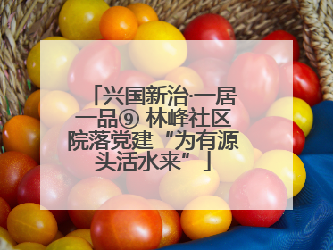 兴国新治·一居一品⑨ 林峰社区院落党建“为有源头活水来”