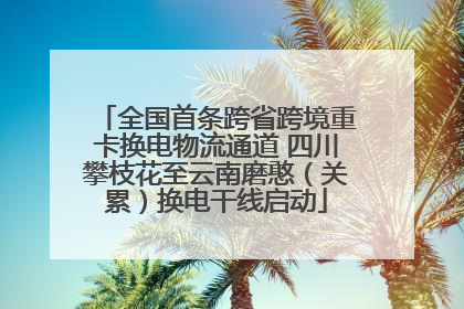 全国首条跨省跨境重卡换电物流通道 四川攀枝花至云南磨憨（关累）换电干线启动