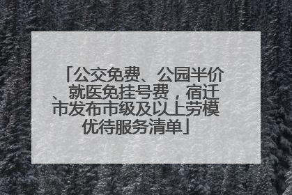 公交免费、公园半价、就医免挂号费，宿迁市发布市级及以上劳模优待服务清单