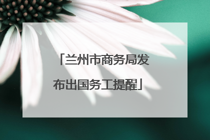 兰州市商务局发布出国务工提醒