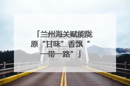兰州海关赋能陇原“甘味”香飘“一带一路”