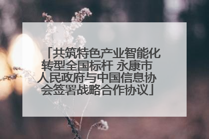 共筑特色产业智能化转型全国标杆 永康市人民政府与中国信息协会签署战略合作协议