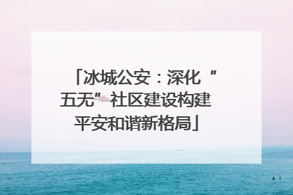 冰城公安：深化“五无”社区建设构建平安和谐新格局