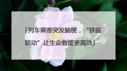列车乘客突发脑梗，“铁医联动”让生命救援更高效