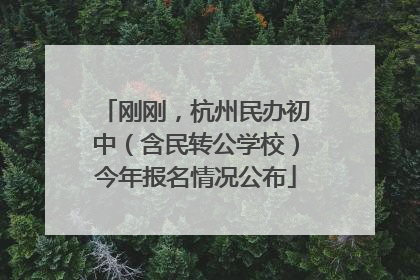 刚刚，杭州民办初中（含民转公学校）今年报名情况公布