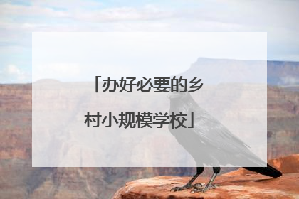 办好必要的乡村小规模学校