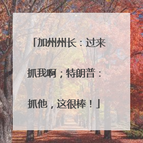 加州州长：过来抓我啊；特朗普：抓他，这很棒！
